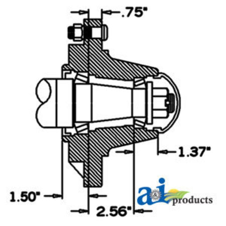 A & I Products Hub & Spindle Assy. (8 Stud) 18" x18" x16" A-HS60008S8
